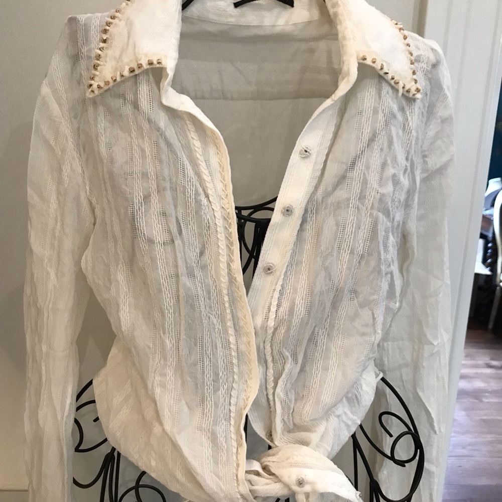 ELIE TAHARI White sheer blouse